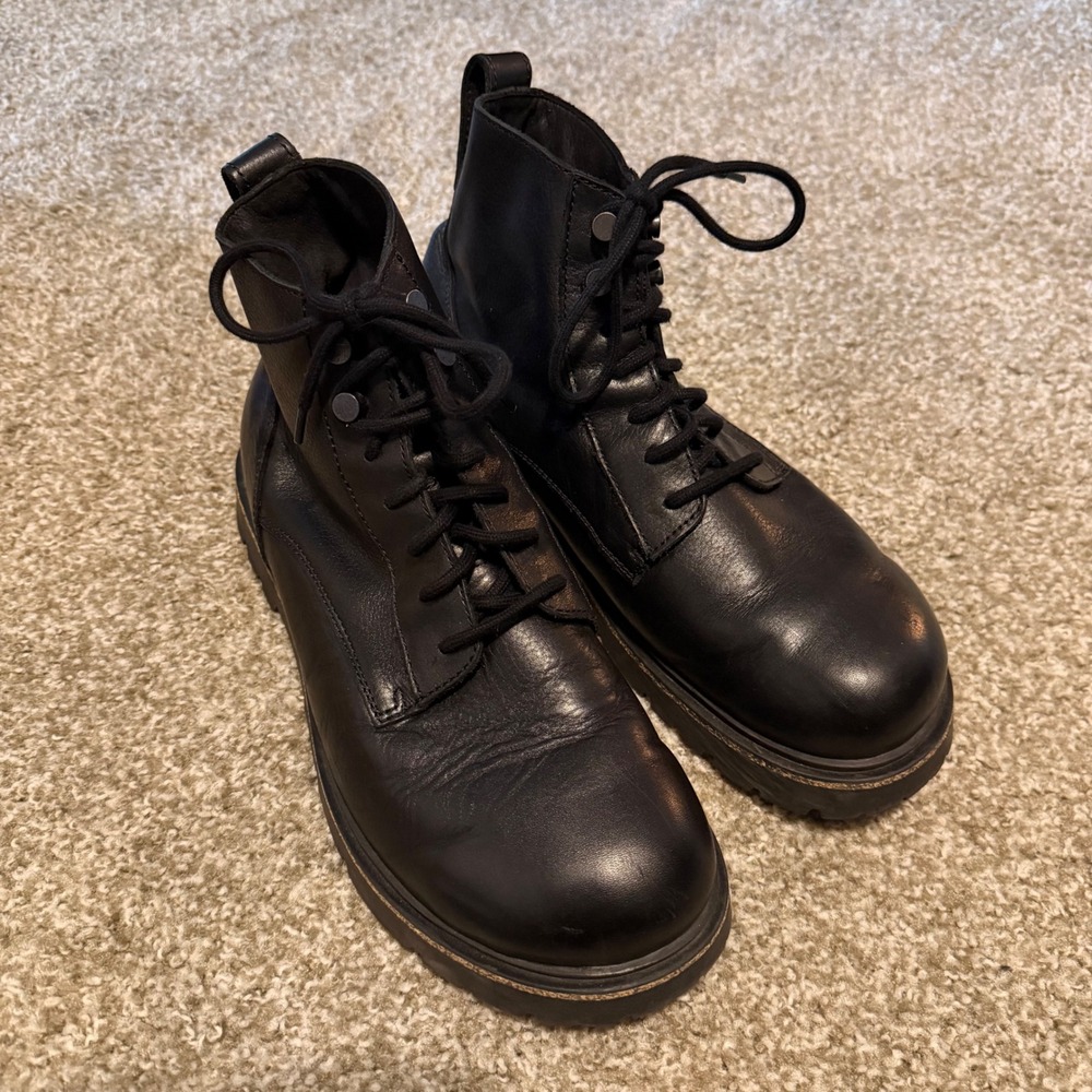 Birkenstock Bryson Boots Mens 11 EU 44 Black Leather Lace Up Regular Width